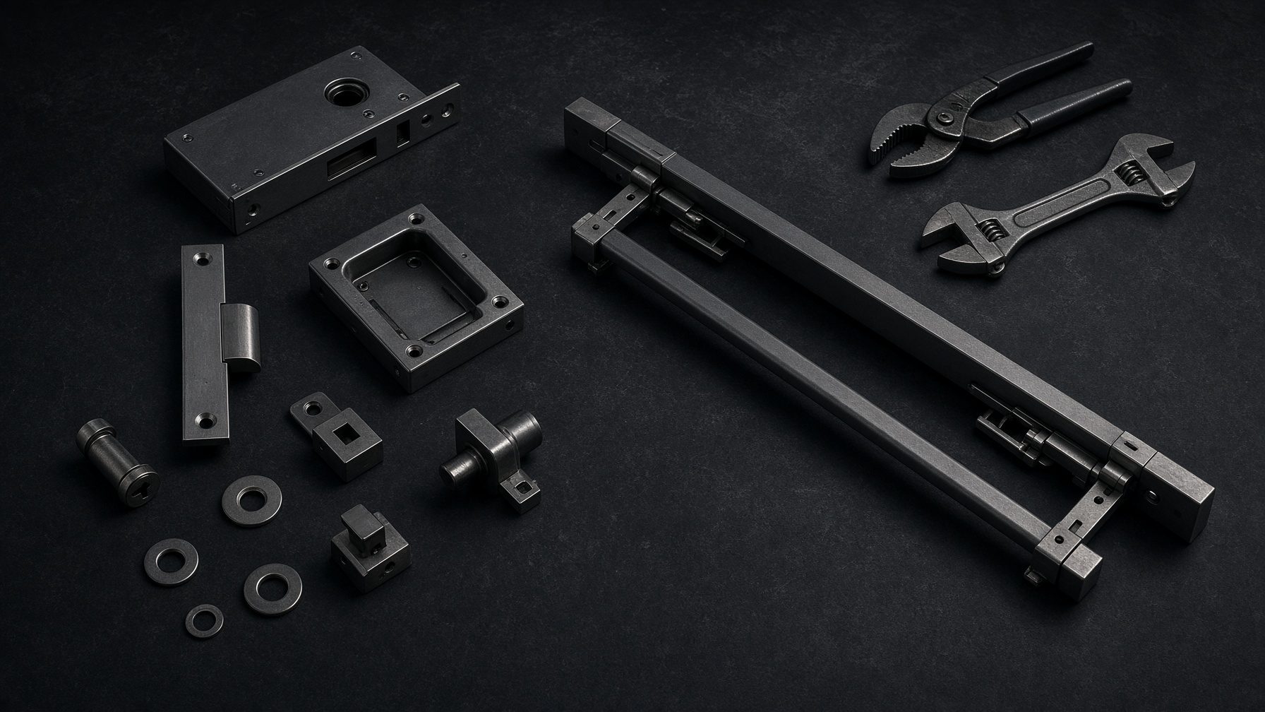 Panic bar and commercial lock parts