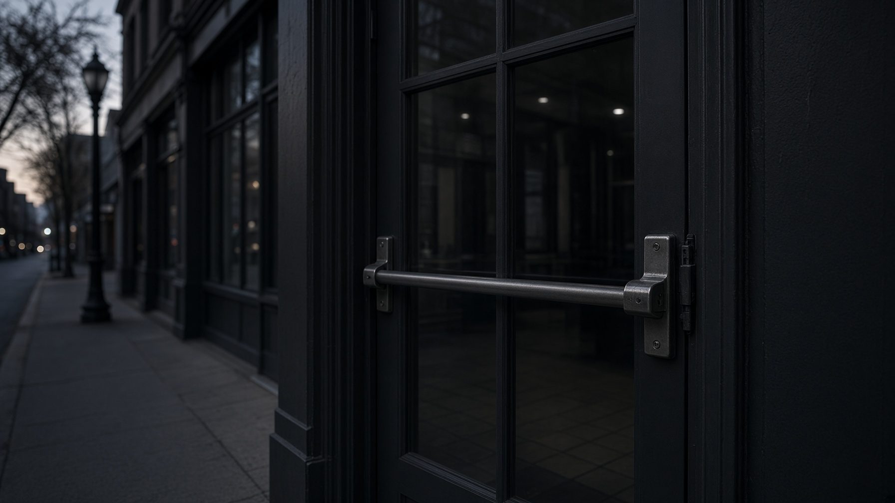 Commercial storefront door hardware