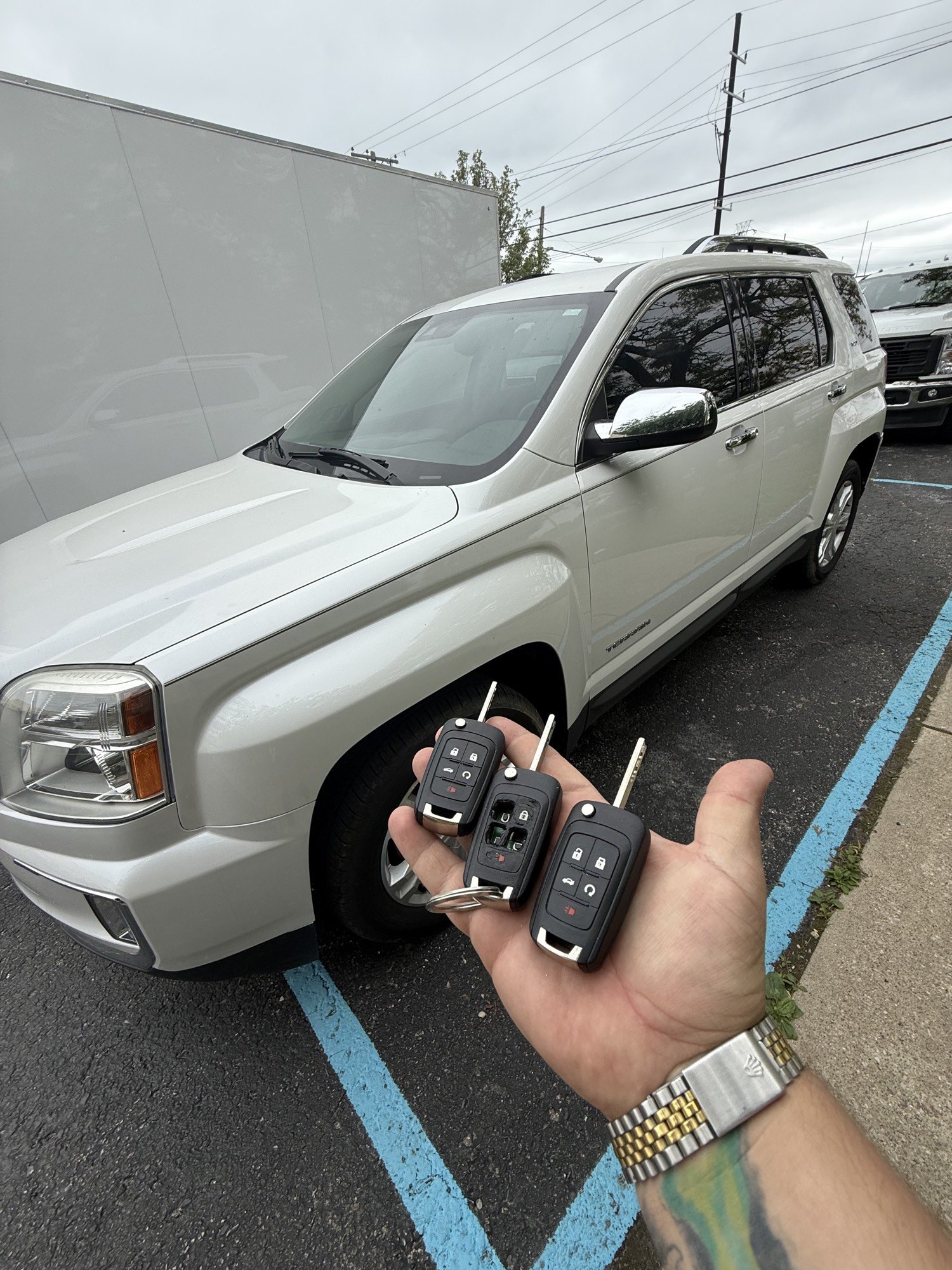 Two new 2017 GMC Terrain key fobs duplicated and programmed in Trenton by City Locksmith Taylor