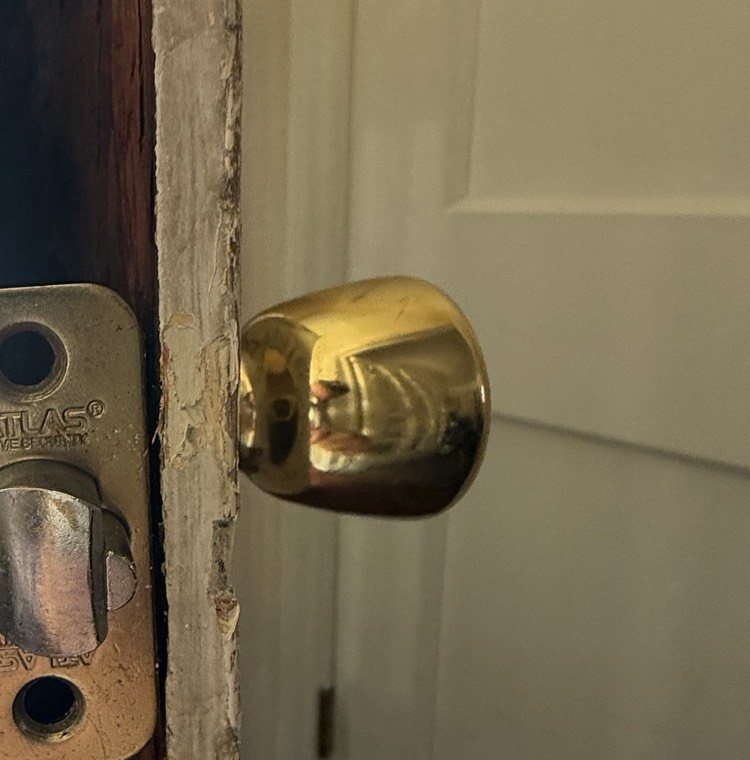 Door-edge latch after a strike repair so the door would latch in Wyandotte, by City Locksmith Taylor